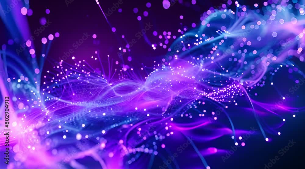 Fibre, étincelle, mouvement dans les tons roses et violet