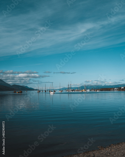 boats in the harbor of Ushuaia in argentina