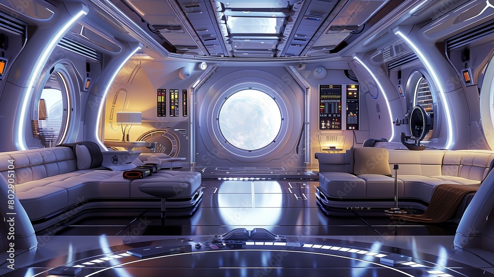 Retro Sci-Fi Spaceship Lounge Retro Sci-Fi Spaceship Lounge