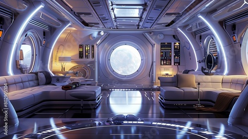 Retro Sci-Fi Spaceship Lounge