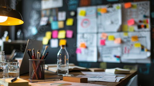 Wallpaper Mural Stationary in meeting room of business office workplace.
 Torontodigital.ca