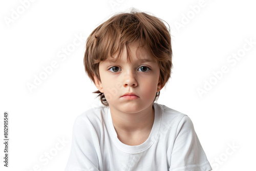 Bored Child's Expression On Transparent Background.