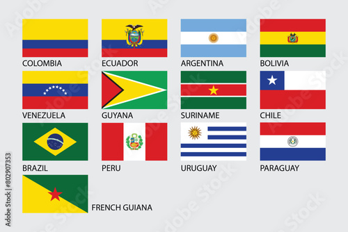 south america country flag vector