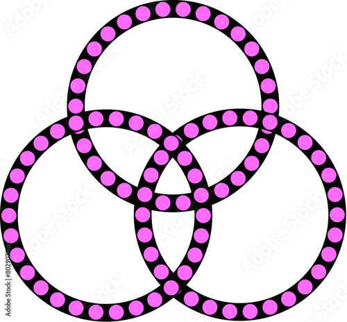 Higher Love Portal Symbol, Vector drawing in pink and black colors 