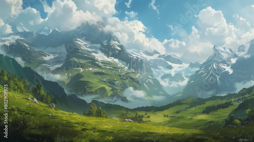 Swiss mountains landscape