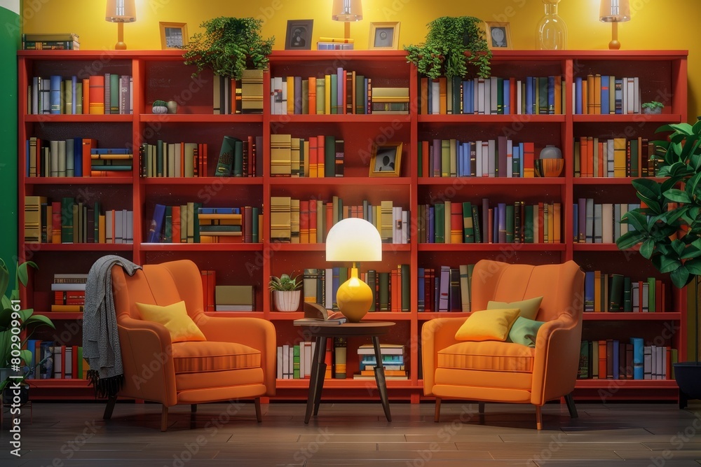 illustration of library interior design illustration of library interior design