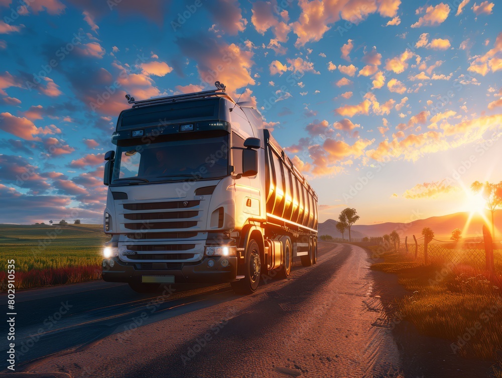 Vehicle, summer, blue sky, landscape, beautiful