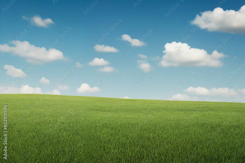 green field and blue sky