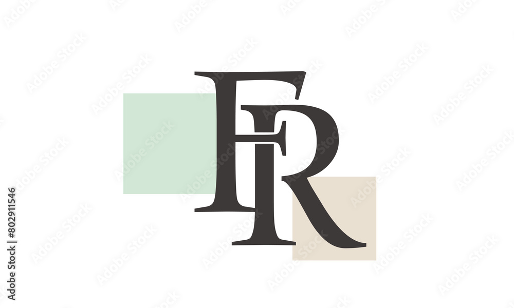 Alphabet letters Initials Monogram logo FR, RF, F and R Alphabet letters Initials Monogram logo FR, RF, F and R