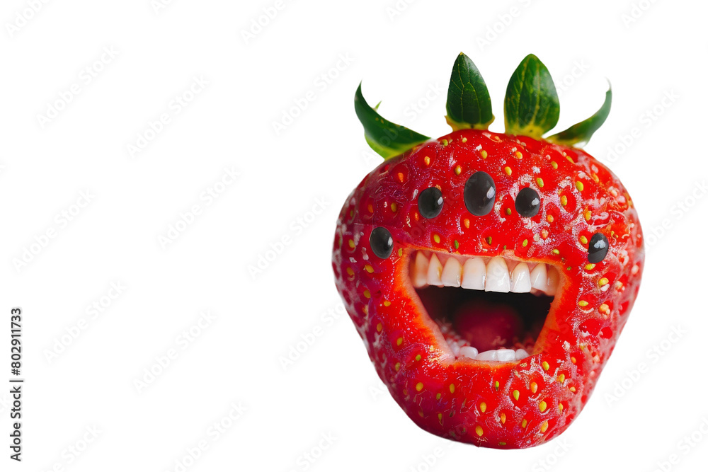 Vibrant Excited Strawberry Essence On Transparent Background.
