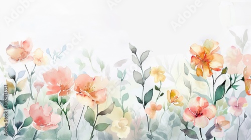 Flower picture photo frame. an illustrated invitation. Perfect for invitations and greeting cards. Happy mothers day. Happy valentines day. Copy space area for text. Background with flowers