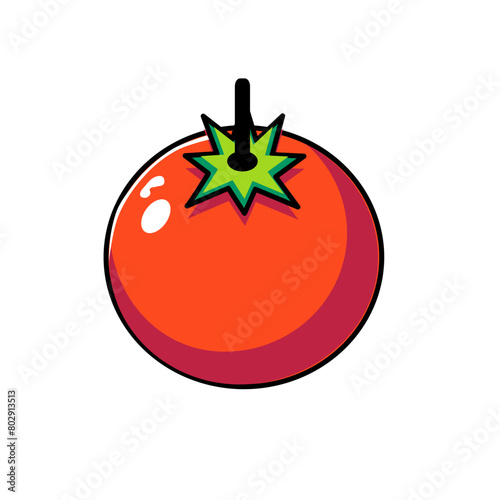 vector illustration of fresh tomatoes in minimalist and flat style isolated on white background