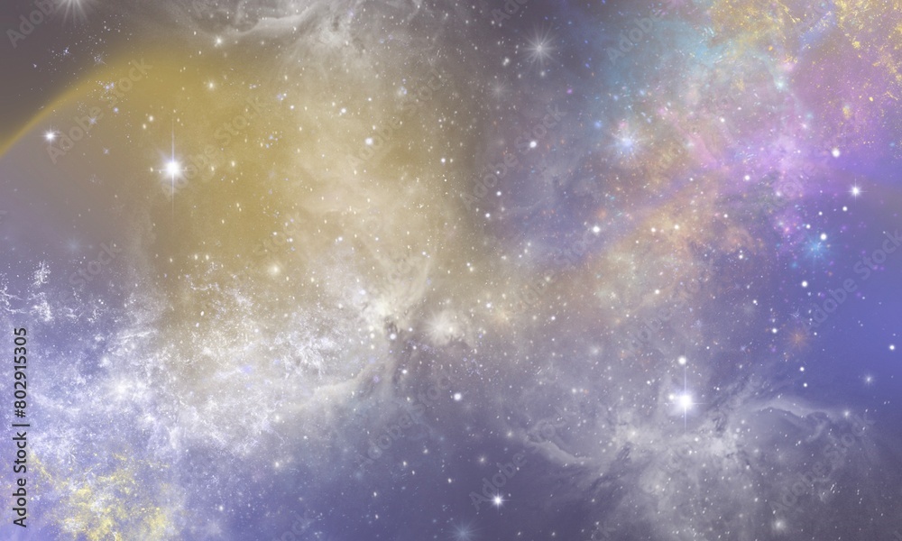 Fototapeta premium colorful abstract pastel stars and cloud galaxy patterned background, purple gradient background