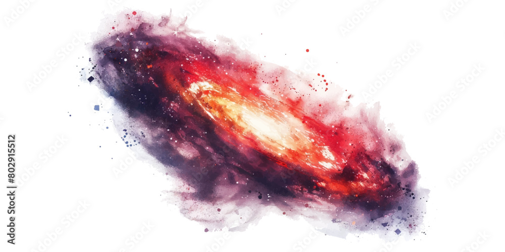 A red galaxy isolated on a white background.