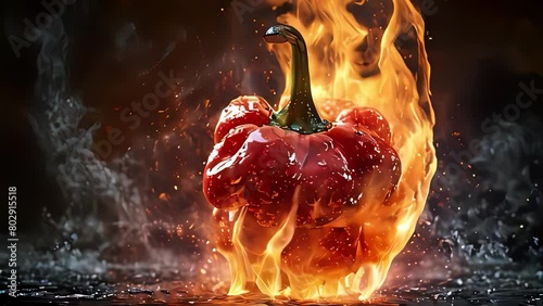 Carolina reaper pepper on fire