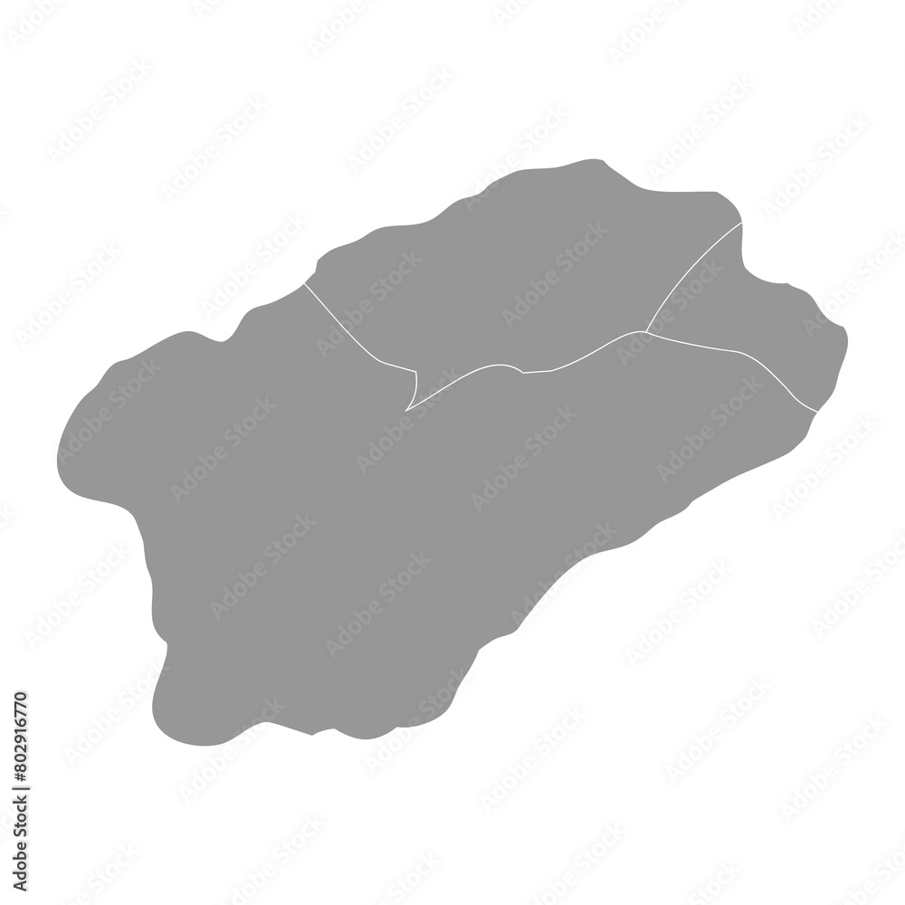Santo Antao island map with administrative division, Cape Verde. Vector illustration.