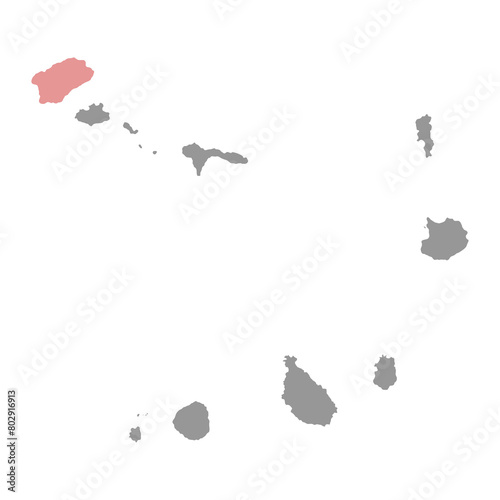 Santo Antao island map, Cape Verde. Vector illustration. photo