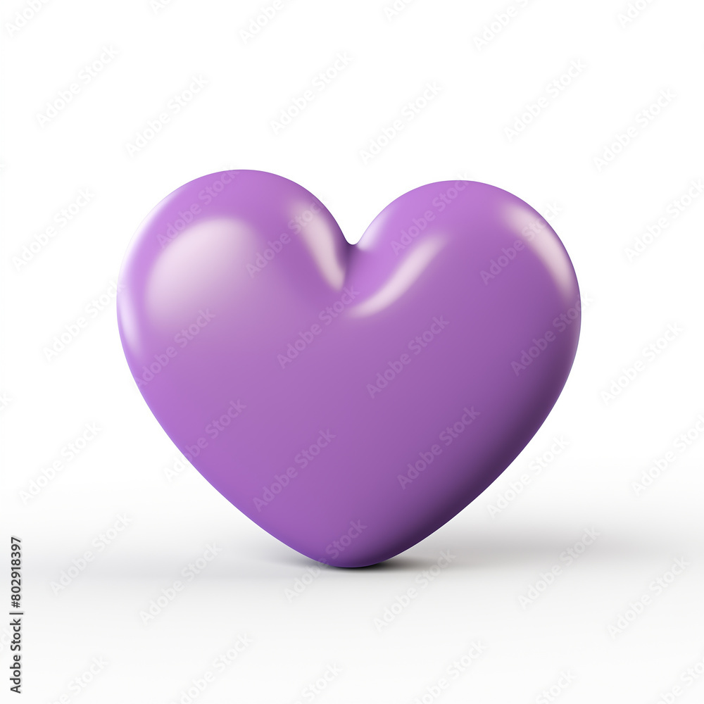 rounded 3d purple gradient heart, view from above, isolated on a transparent background, high detail, ultra realistic, photo realistic.