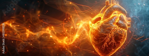 A stylized illustration of a human heart, with a rhythmic pulse radiating outwards in the form of soft, glowing lines.