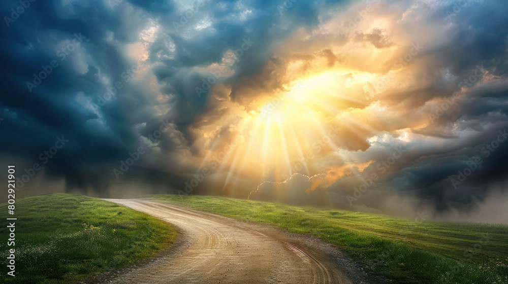 Winding Road to the Horizon., the Ascension of Christ, the ascension of Jesus into heaven, a festival celebrated by Christians.