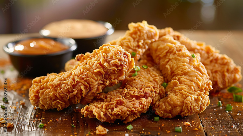 Popeyes chicken tenders, perfectly seasoned and crunchy, with a side of