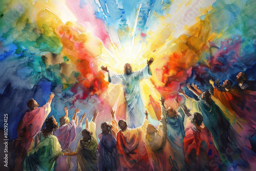 Ascension of Jesus from Above  the Ascension of Christ  the ascension of Jesus into heaven  a festival celebrated by Christians.