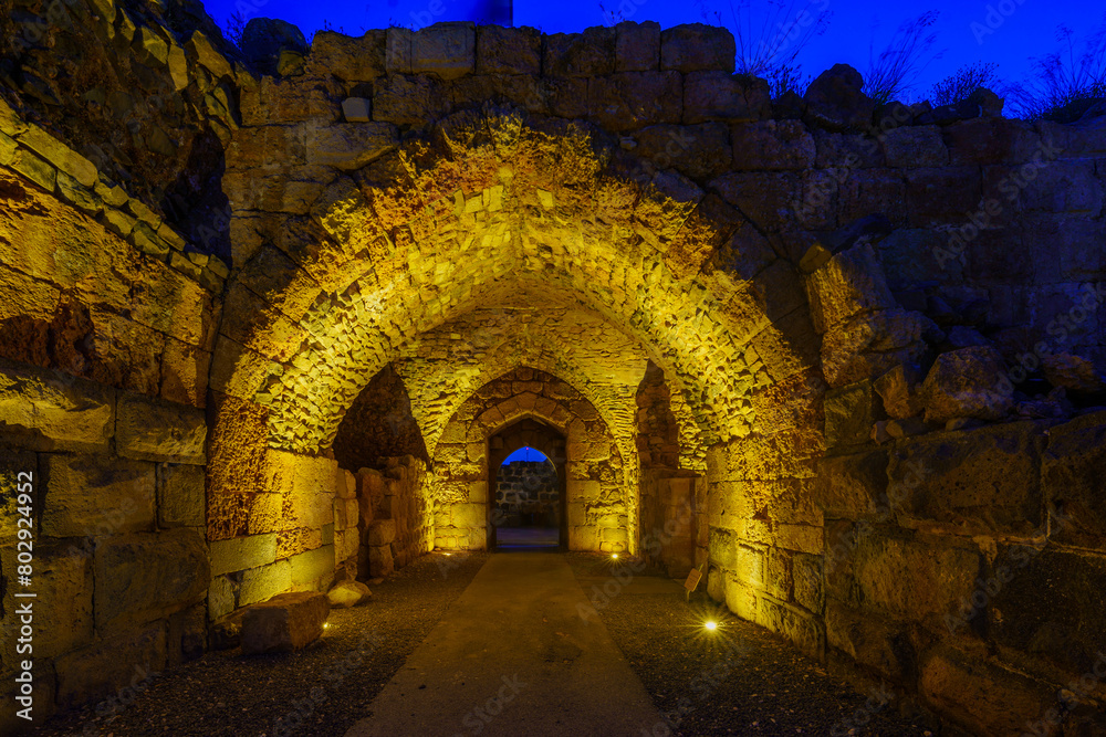 Evening view of the crusader Belvoir Fortress