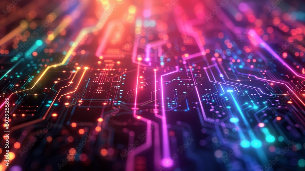 A background of interconnected lines resembling a circuit board, with each line pulsing with a different color, showcasing the flow of electricity in an abstract way. A background of interconnected lines resembling a circuit board, with each line pulsing with a different color, showcasing the flow of electricity in an abstract way.