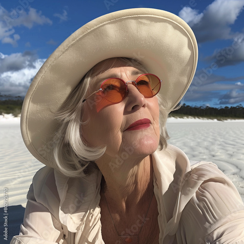 Scandinavian woman with sil...