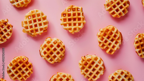 Waffle fries arranged in a playful geometric design, creating an irresistible visual spectacle.