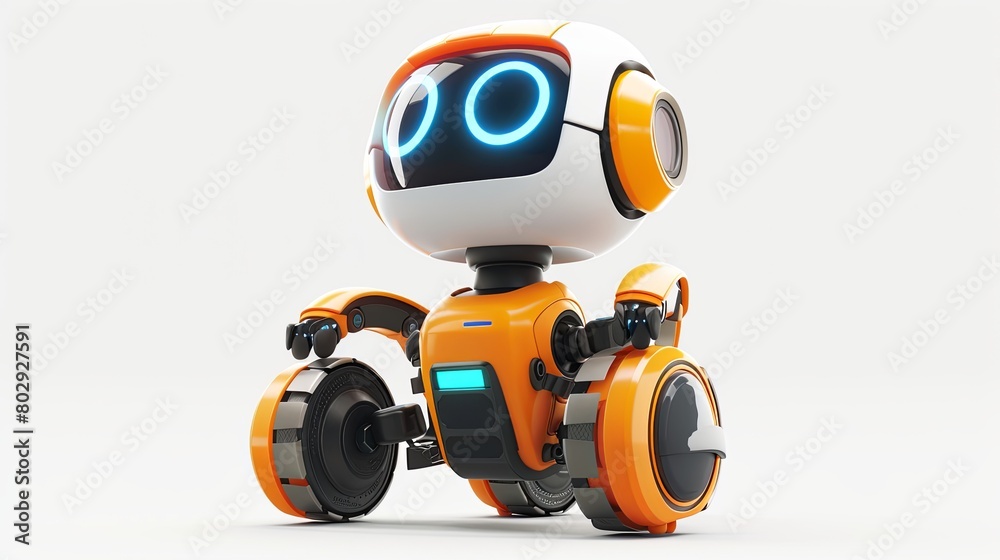 3d robot on a white background 3d robot on a white background