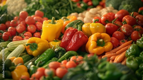 Rich Harvest of Bell Peppers and Fresh Vegetables photo