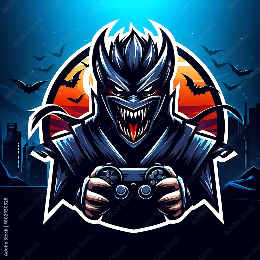 Ninja mascot logo Creative Ninja emblem design concept	