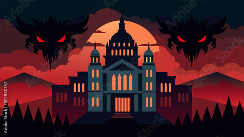 The grandeur of the parliament building was overshadowed by the looming shadow of fear a stark reminder of the fragility of power and democracy..