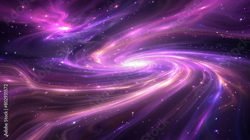 Abstract and mystical galaxy swirl in vibrant shades of purple and pink