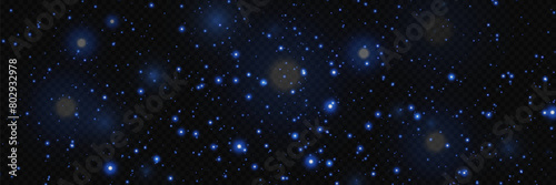 Glowing magic dust, dusty shine. Flying particles of light. Flare light effect.