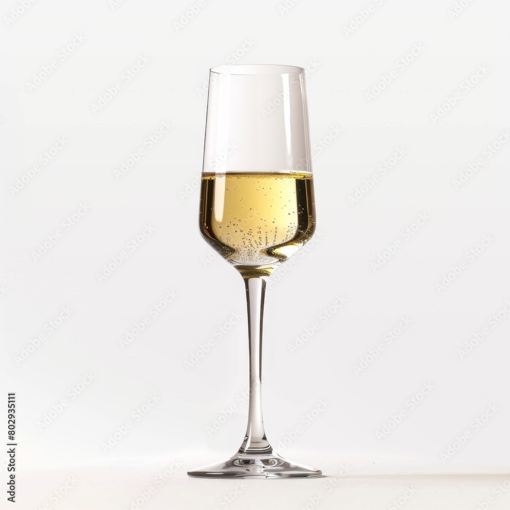 A champagne flute filled with sparkling liquid, bubbles dancing to the surface. Stemware designed for elegant serving of sparkling wine or champagne A champagne flute filled with sparkling liquid, bubbles dancing to the surface. Stemware designed for elegant serving of sparkling wine or champagne