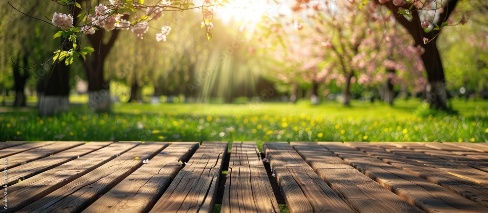 Wooden flooring and the scenery of spring. Wooden flooring and the scenery of spring.