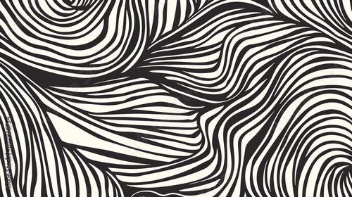 Seamless abstract texture drawn in black and white with hand-drawn lines, ideal for design and decoration.