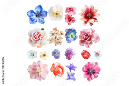 Beautiful floral set isolated on transparent background © posterpalette