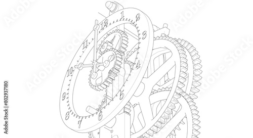clock graphic symbol 3d illustration	
