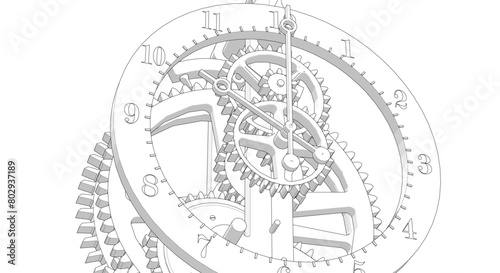 clock graphic symbol 3d illustration	
