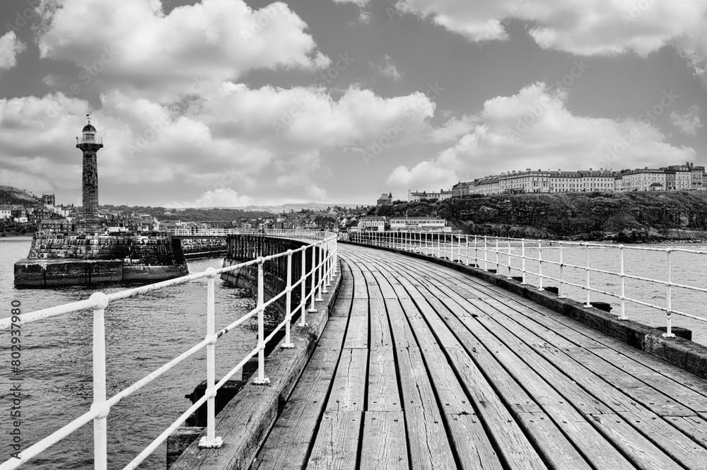 Whitby Pier on a summesr day