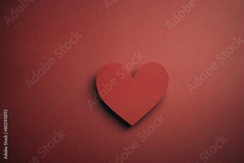 red heart on wooden background