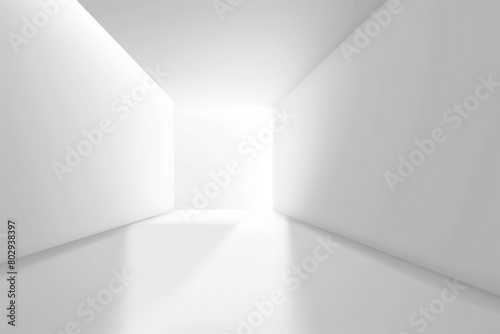 White Gradient. Elegant Light Grey Room Background with Vignette Blur