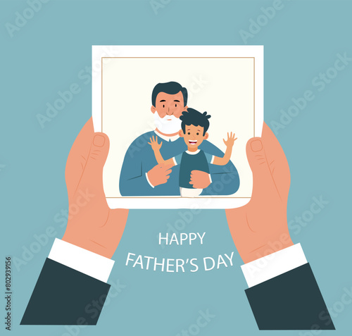 father son love father day card vector
