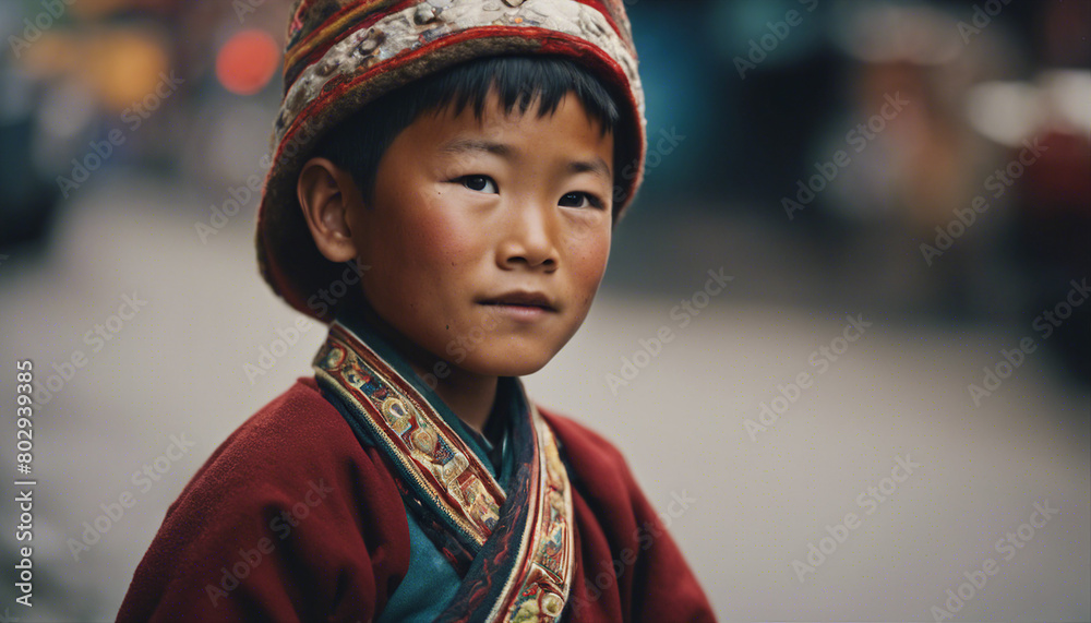 portrait of a Tibetan boy in traditional dress
portrait of a Tibetan boy in traditional dress