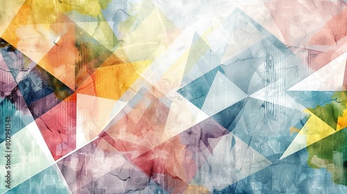 Colorful abstract geometric background with textured patterns