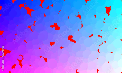 This is an abstract image with a blue and purple gradient background and several randomly placed red jagged shapes in the foreground. © Yorgo