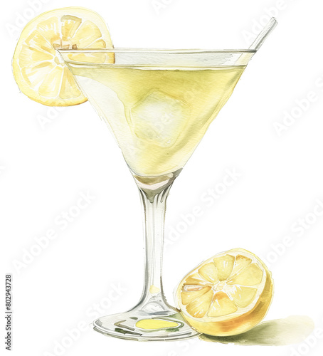  Limoncello lemon drop cocktail illustration